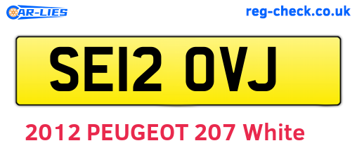 SE12OVJ are the vehicle registration plates.
