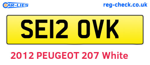 SE12OVK are the vehicle registration plates.