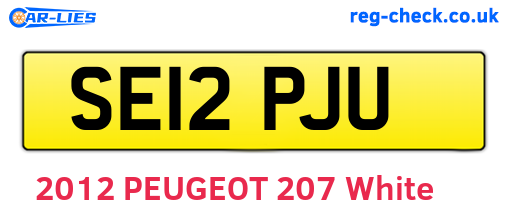 SE12PJU are the vehicle registration plates.