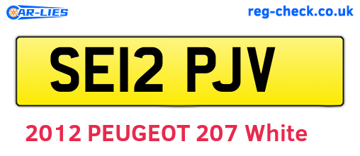 SE12PJV are the vehicle registration plates.
