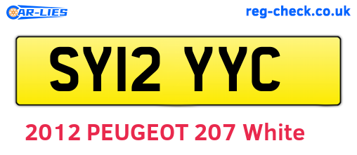 SY12YYC are the vehicle registration plates.