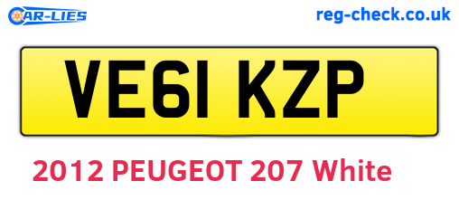 VE61KZP are the vehicle registration plates.