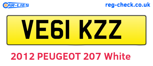 VE61KZZ are the vehicle registration plates.
