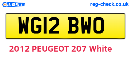 WG12BWO are the vehicle registration plates.