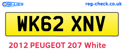 WK62XNV are the vehicle registration plates.