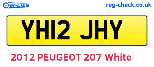 YH12JHY are the vehicle registration plates.