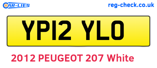 YP12YLO are the vehicle registration plates.