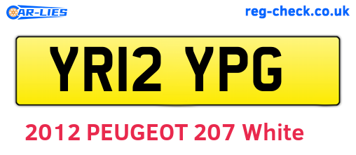 YR12YPG are the vehicle registration plates.
