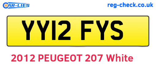 YY12FYS are the vehicle registration plates.