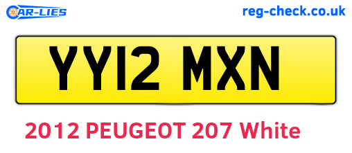 YY12MXN are the vehicle registration plates.