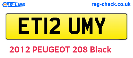ET12UMY are the vehicle registration plates.