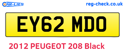 EY62MDO are the vehicle registration plates.