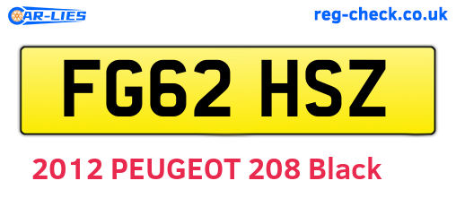 FG62HSZ are the vehicle registration plates.