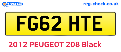 FG62HTE are the vehicle registration plates.