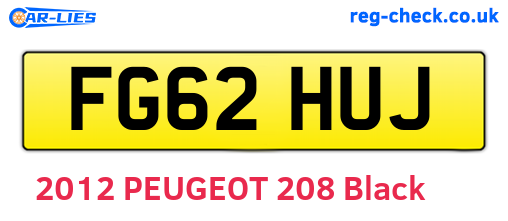FG62HUJ are the vehicle registration plates.