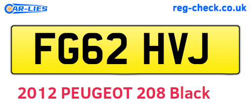 FG62HVJ are the vehicle registration plates.
