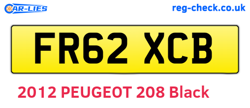 FR62XCB are the vehicle registration plates.