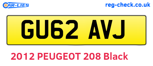 GU62AVJ are the vehicle registration plates.