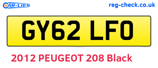 GY62LFO are the vehicle registration plates.