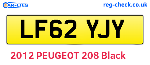 LF62YJY are the vehicle registration plates.