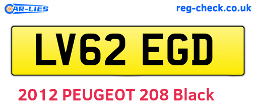 LV62EGD are the vehicle registration plates.