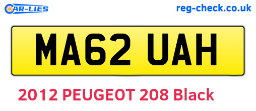 MA62UAH are the vehicle registration plates.
