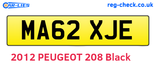 MA62XJE are the vehicle registration plates.