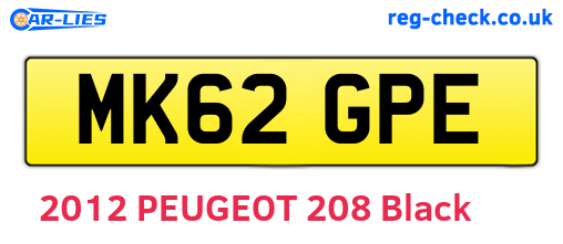 MK62GPE are the vehicle registration plates.