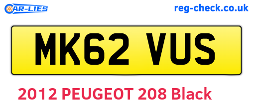 MK62VUS are the vehicle registration plates.
