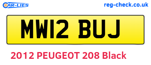 MW12BUJ are the vehicle registration plates.