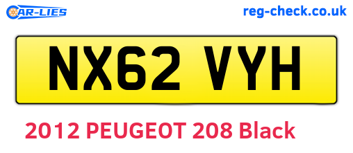 NX62VYH are the vehicle registration plates.