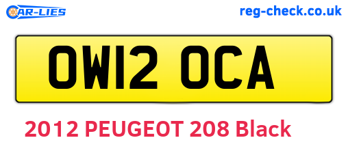 OW12OCA are the vehicle registration plates.