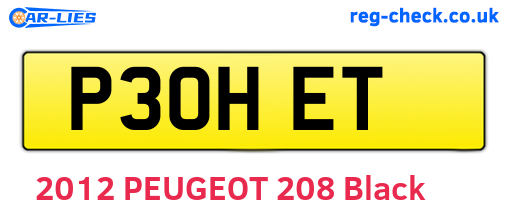 P30HET are the vehicle registration plates.