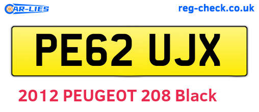 PE62UJX are the vehicle registration plates.