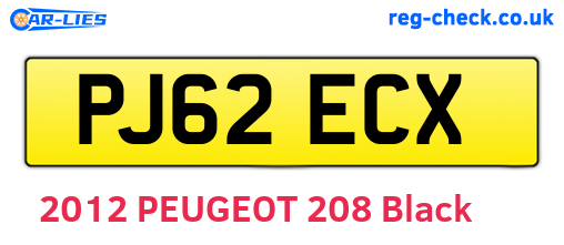 PJ62ECX are the vehicle registration plates.