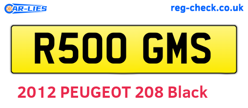 R500GMS are the vehicle registration plates.