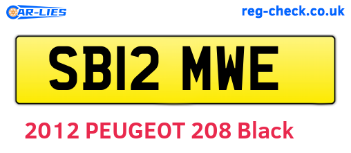 SB12MWE are the vehicle registration plates.