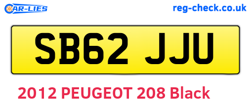 SB62JJU are the vehicle registration plates.