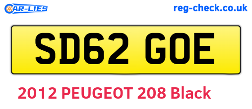 SD62GOE are the vehicle registration plates.