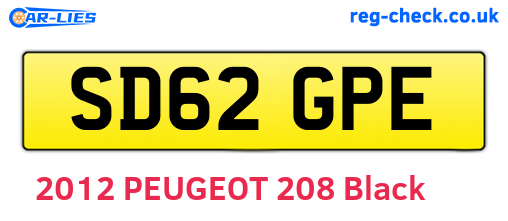 SD62GPE are the vehicle registration plates.
