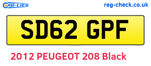 SD62GPF are the vehicle registration plates.