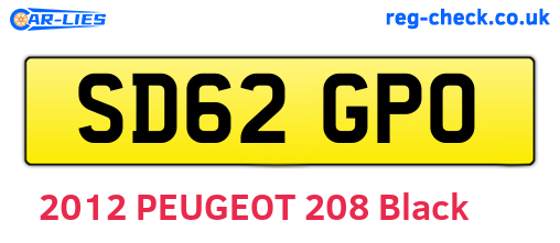 SD62GPO are the vehicle registration plates.