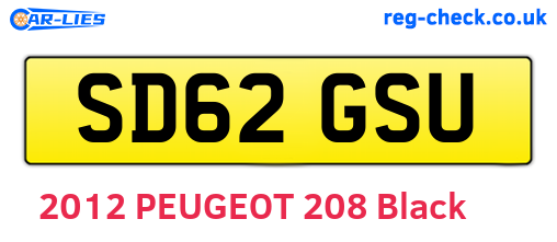 SD62GSU are the vehicle registration plates.
