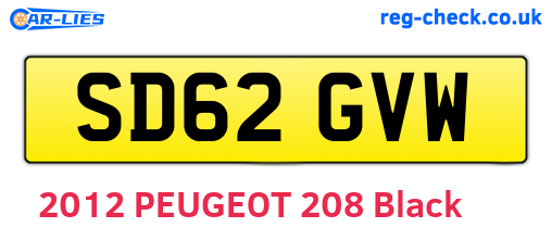 SD62GVW are the vehicle registration plates.