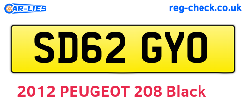 SD62GYO are the vehicle registration plates.