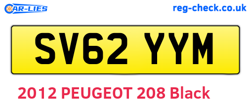 SV62YYM are the vehicle registration plates.