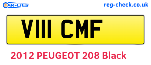 V111CMF are the vehicle registration plates.