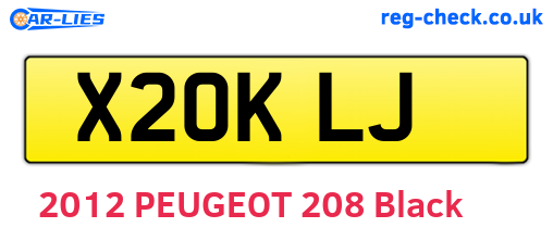 X20KLJ are the vehicle registration plates.