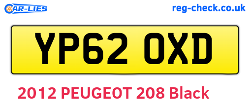 YP62OXD are the vehicle registration plates.