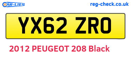 YX62ZRO are the vehicle registration plates.